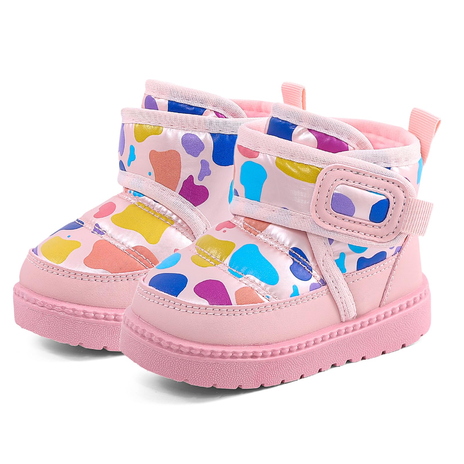 Bottines Bébé Fille Garçon Hiver Bottes Chaussures pour Tout-petit Doublure en Peluche Chaude