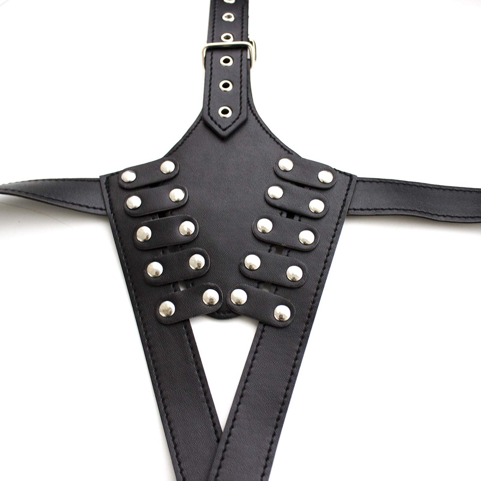 Imbracatura per il corpo Intimo di contenzione - Imbracatura in pelle regolabile Stringa a rete Corpo BDSM Bondage Fetish Erotico Senza seno Schiavo sexy Lingerie Restrizioni attraenti Giocattolo