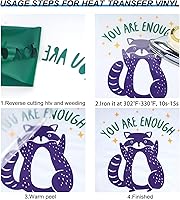 Vista 47 de TUMIYA HTV Heat Transfer Vinyl Rolls - 12" x 30 Ft HTV Vinyl, Black Iron on Vinyl DIY Design for T-Shirt (Black)