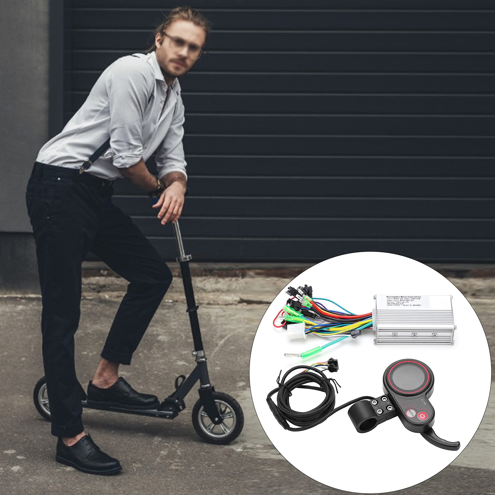 Controlador sin escobillas Controlador de Velocidad Sensible con Panel de Pantalla LED a Prueba de Agua para Scooter de Bicicleta eléctrica