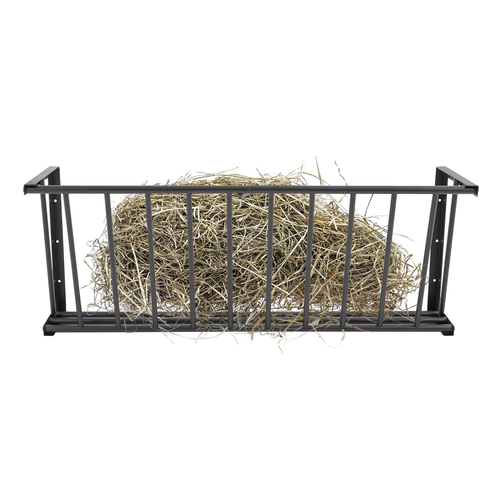 Eisen Heuraufe 113.65L Wandmontage Heuraufe 102*24*40cm mit Großen Fütterungsöffnungen Abgerundeten Kanten, Stabile Futtersparraufe zur Wandmontage 2.85 kg Futterraufe für Stall, Hof Outdoor,Schwarz