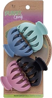 Planet Goody Grampo de cabelo de garra de aranha, 4 unidades - Cores brilhantes sortidas - Cabelo médio a longo - Longa duração e não vai escorregar - Acessórios de cabelo sem dor para mulheres, homens, meninos e meninas - Todos os tipos de cabelo