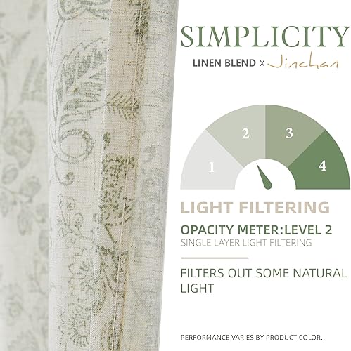 Miniatura 5 de jinchan Cortinas florales de cocina de 24 pulgadas, cortinas de lino con niveles de lino, cortinas de cafetería campestre, cortinas de ventana