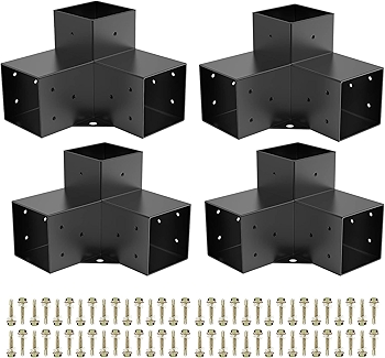 木制凉亭三向右角支架 DIY 木架 4个装含螺丝