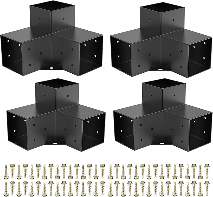 木制凉亭三向右角支架 DIY 木架 4个装含螺丝