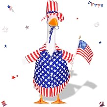 4th of July Baby Goose Outfit Set for 17 Lawn Porch Baby Goose Clothes with Patriotic Independence Day American Flag Costume for 4th of July Outdoor Patio Yard Lawn Art