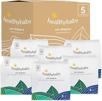 Our Diapers | The First EWG Verified & Microbiome-Friendly Diaper | Size 5 27-35 lbs 132 Count | 12-Hour Leak Protection | Made with Organic Cotton & Plant-Derived Materials | Totally Chlorine Free