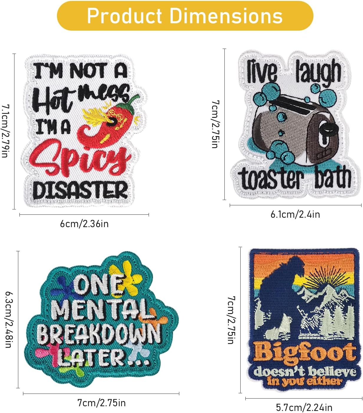 9 Pcs Funny Patches with Hook and Loop,Embroidered Morale Tactical Patches for Backpacks, Bags, Vests, Hats，Clothing.(Style4