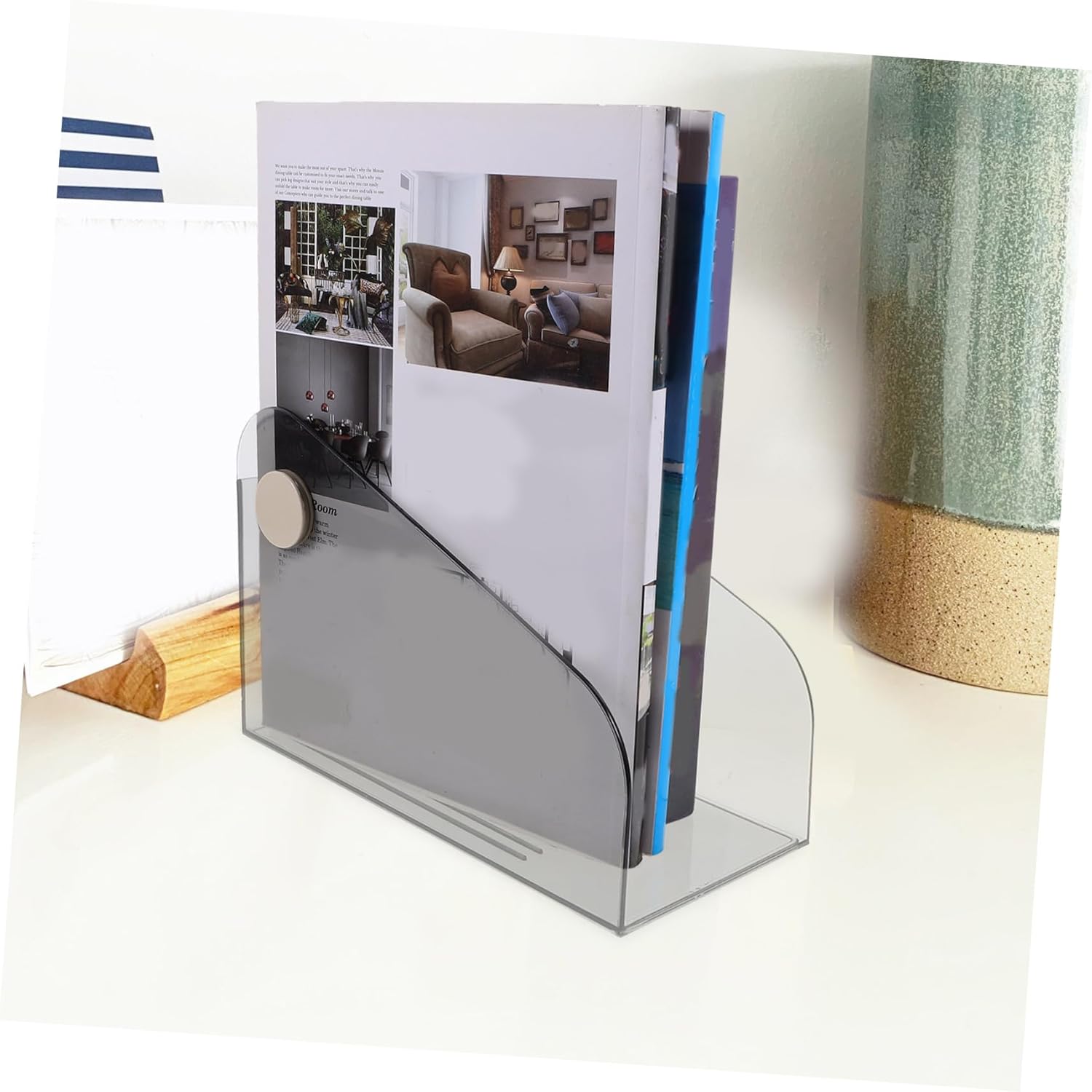 Lurrose 3pcs File Holder Desk Organizer Storage Book Organizer Binder Office Organization Storage Rack