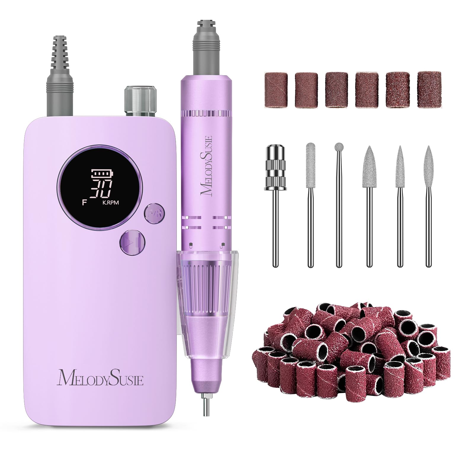 MelodySusie Electric Nail File 30000 RPM,SC320F Professional Rechargeable Nail Drill