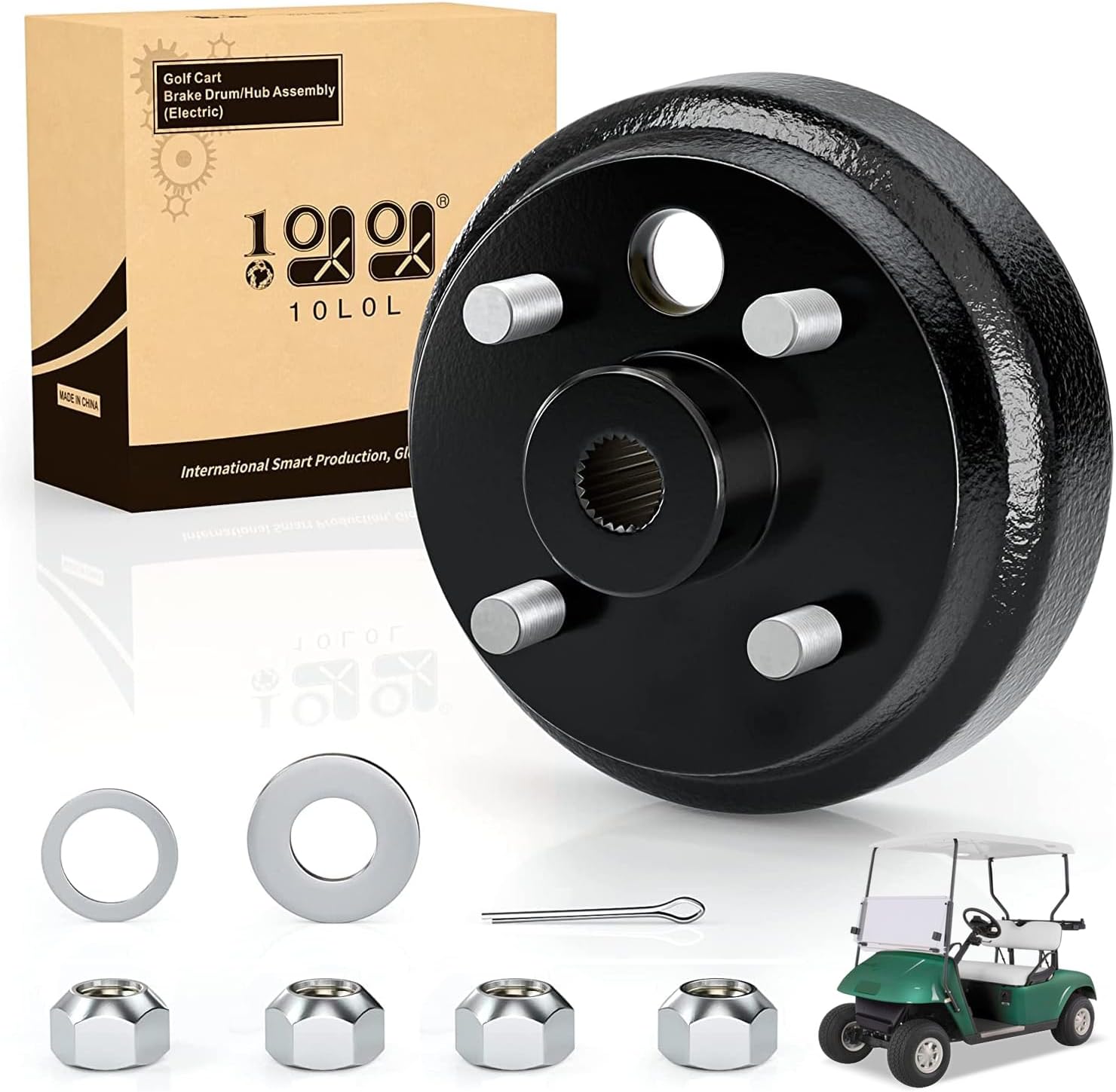 10L0L Golf Cart Brake Drum/Hub Assembly (Electric) for EZGO TXT Replaces OEM# 19186G1P