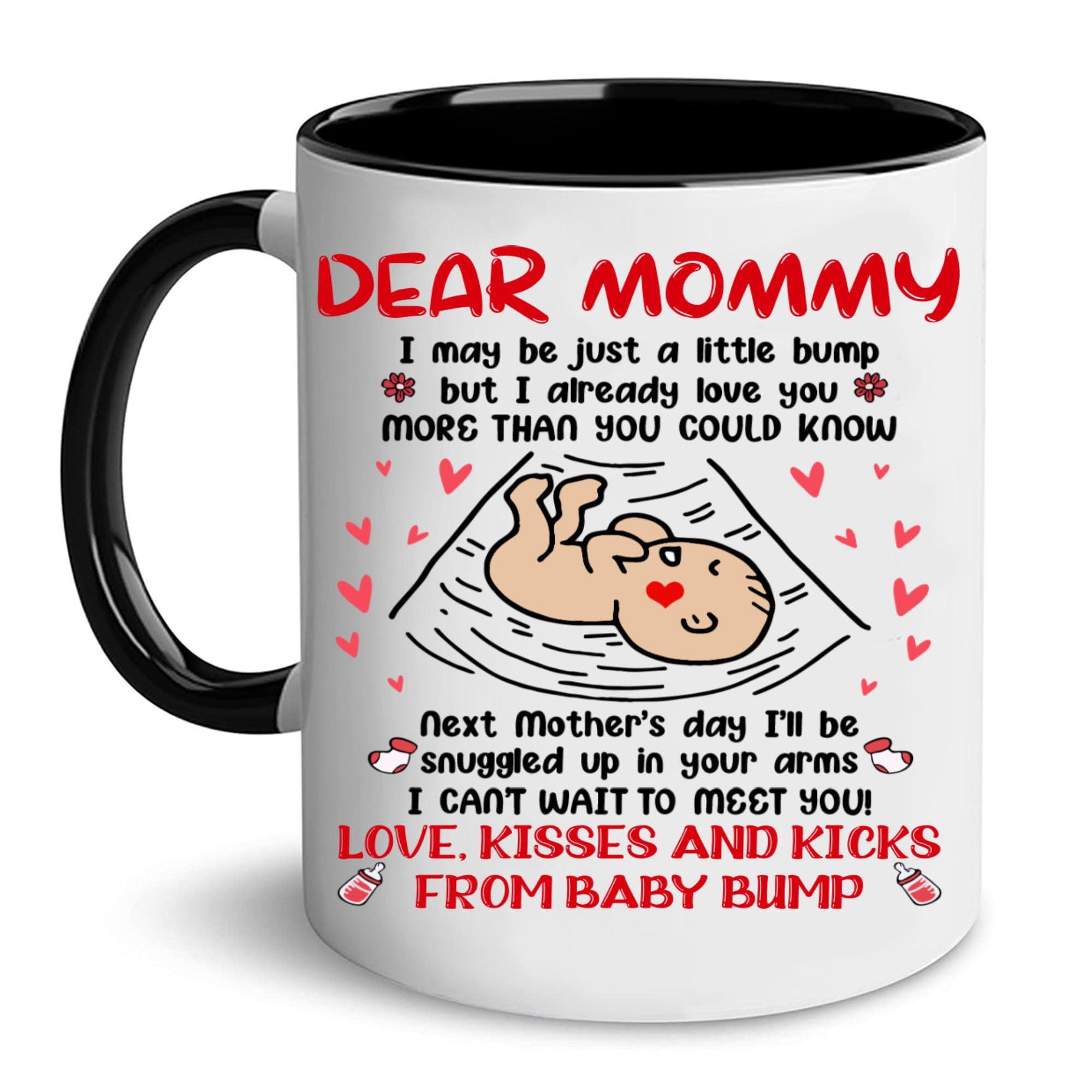 Personalized Baby's Sonogram Photo Mug Dear Mommy I May Be Just A Little Bump Mug Happy Mothers Day Funny Gifts for First New