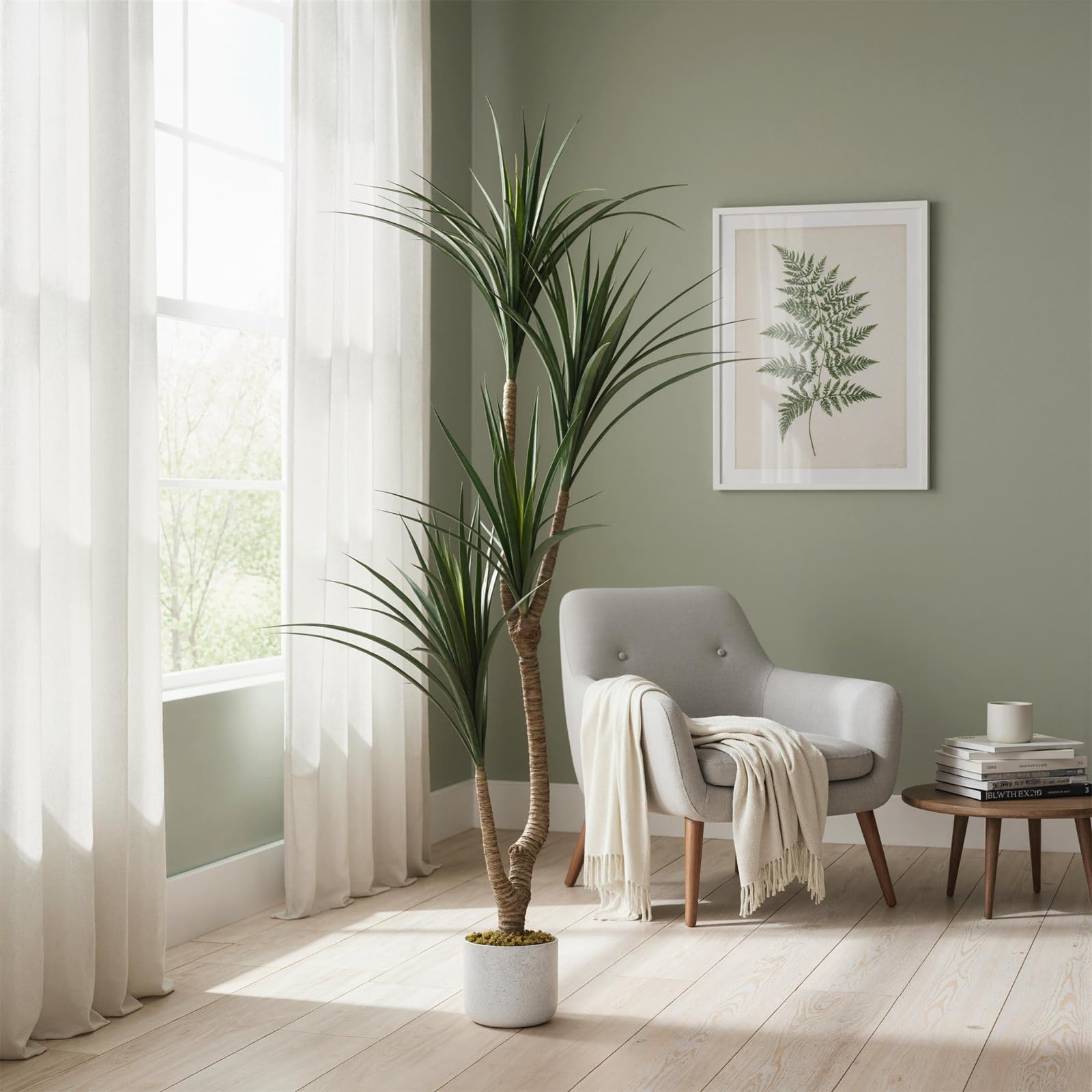GarveeHome Albero di drago artificiale, altezza 165 cm, grande, artificiale Dracaena Marginata, con vaso, piante artificiali tropicali, per casa, ufficio, interni ed esterni, regalo di inaugurazione