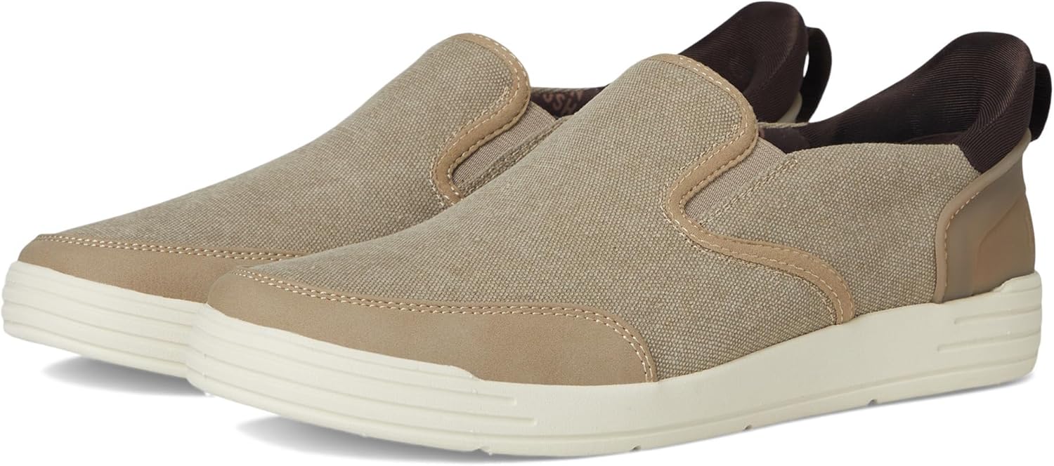 Nunn Bush Mens Kore City Walk Canvas Ez Moc Toe Slip-on Sneakers Easy on and Easy Off