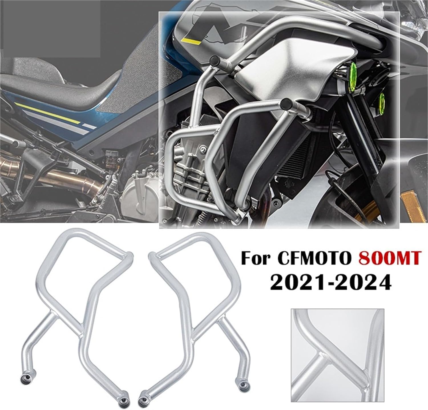 for CFMOTO 800MT Engine Bumper Guard Motorcycle Crash Bar Frame Protector Accessories for CF Moto 800 MT 2021-2024 2023 2022(Black)