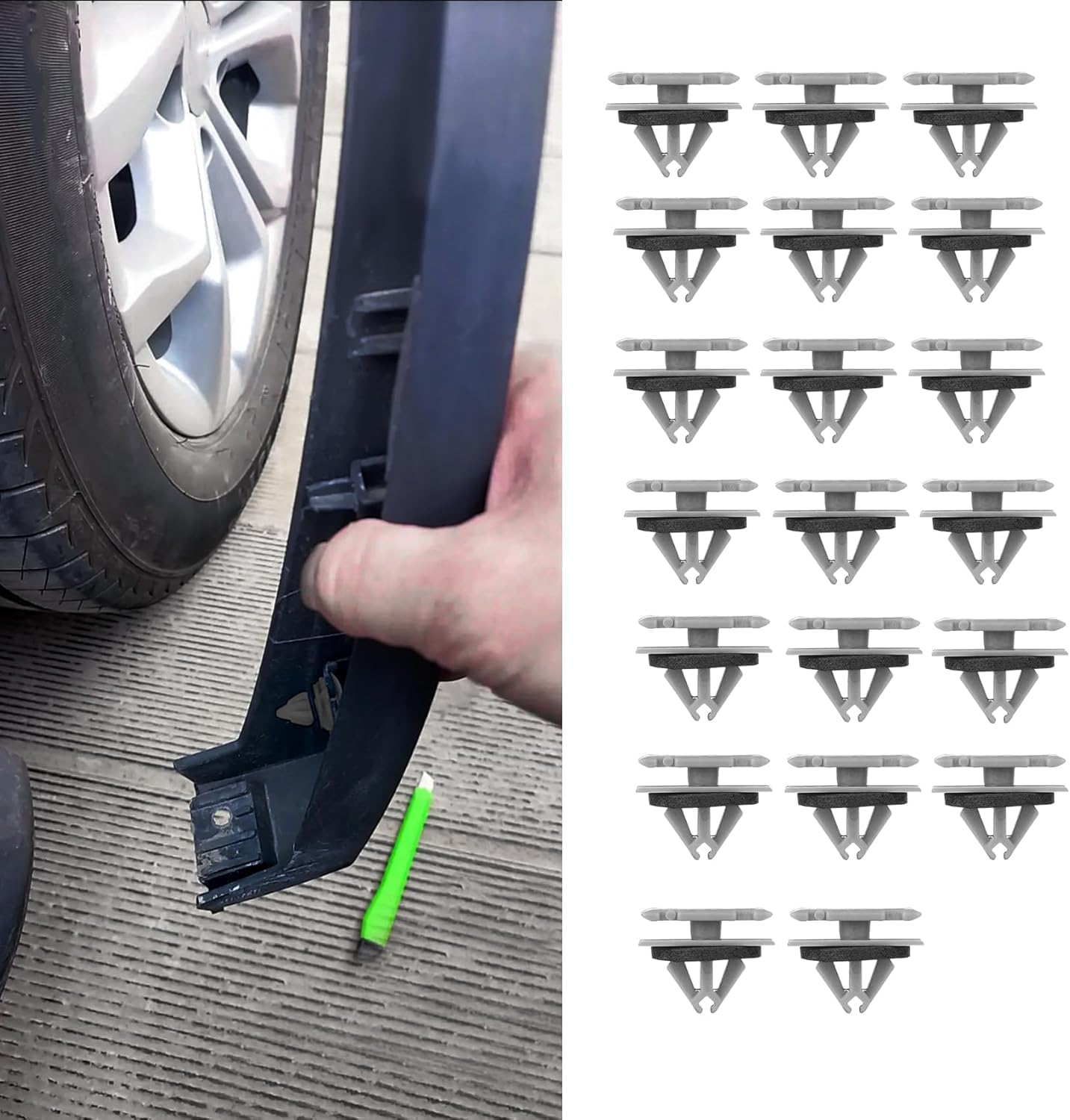 20PCS Fender Flare Rocker Panel Moulding Clip, Fender Trim Flare Clips, Wheel Flare Clips Compatible with Cars, Vans, Trucks and More (k1-20pcs)