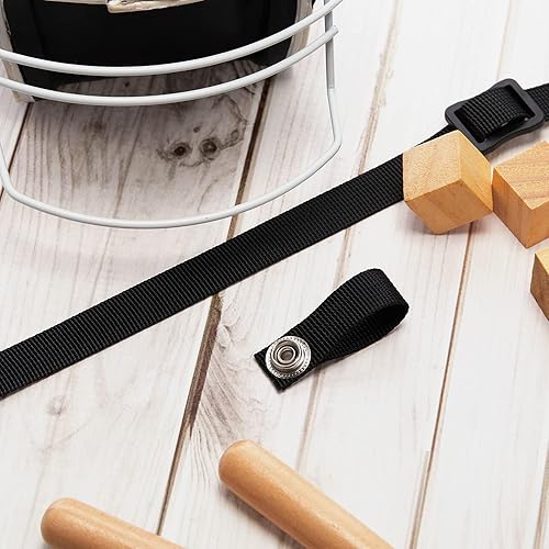 Miniatura 4 de Shappy Correa de barbilla desmontable para casco de hockey, correa de barbilla deportiva de hockey con accesorio de un solo broche de presión, negro