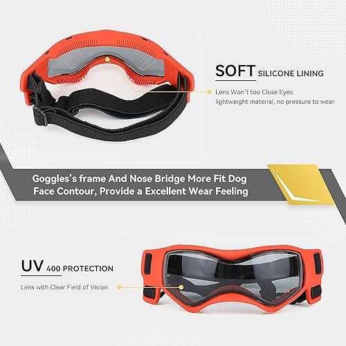 Miniatura 3 de Enjoying Gafas para perros pequeños, gafas de sol de protección UV para perros de razas pequeñas, gafas para perros al aire libre, antivahoviento y