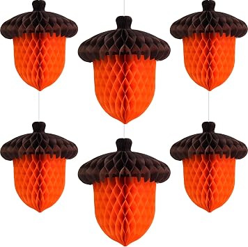 Fall Acorn Honeycomb Ball Decorations, 12in+8in