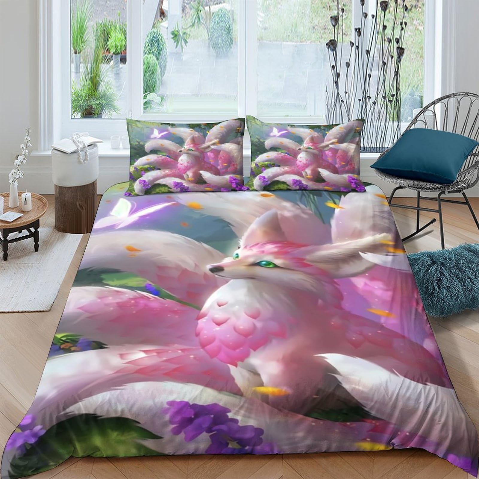 Ctjqhvkz Style-1 3D Printed Pink Bunny Floral Fitted Sheet Microfiber Bedroom Decor Cute Rabbit Mattress Cover For All Ages Single（135X200cm）