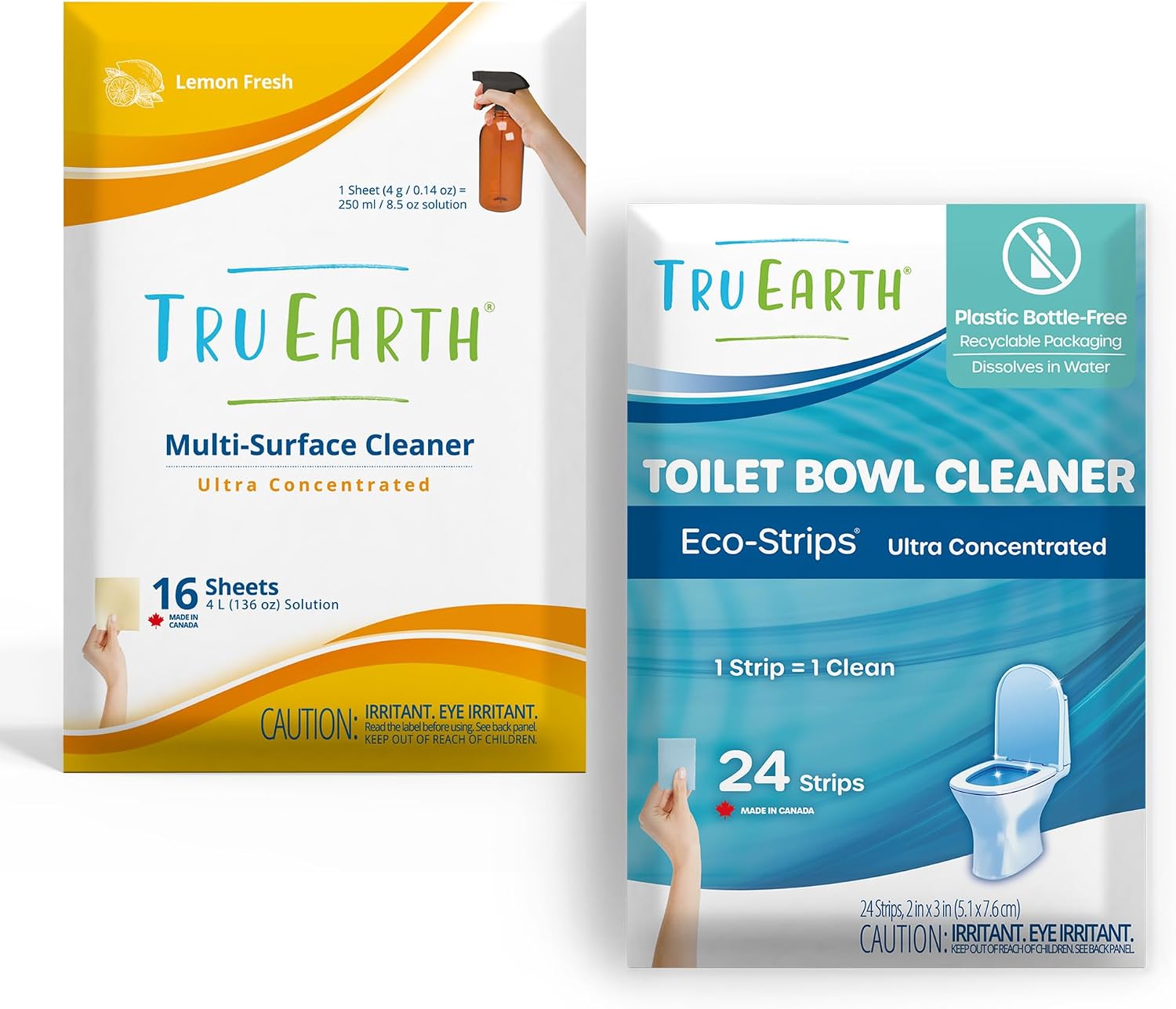 Amazon.com: Tru Earth Eco-Strips Bathroom Cleaner Bundle: Toilet Bowl ...