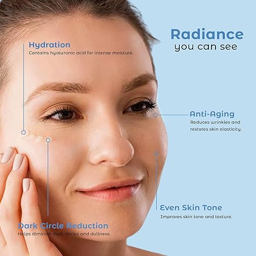 Miniatura 3 de Nuevo gel de ojos blanqueador con ácido hialurónico, vitamina C y E, péptidos para círculos oscuros, hinchazón, arrugas, líneas finas, pies de