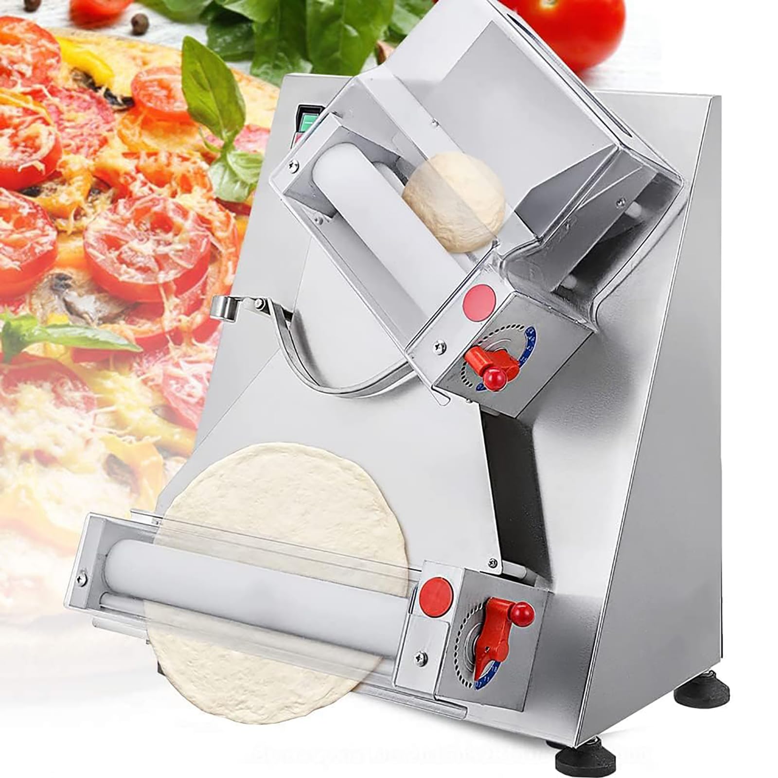 Elektryczna Prasa Do Ciasta Na Pizzę, Automatyczna Wałkownica Do Ciasta Na Pizzę 30 Cm, Szybko Prasowana 5 S, Średnica Pizzy: 10-30 Cm, Konstrukcja Z Podwójnymi Rolkami, Do Pizzy I Różnych