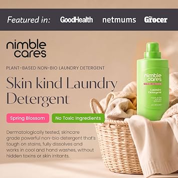nimble cares Spring Blossom Laundry Detergent, Vegan, 800ml - nimble cares