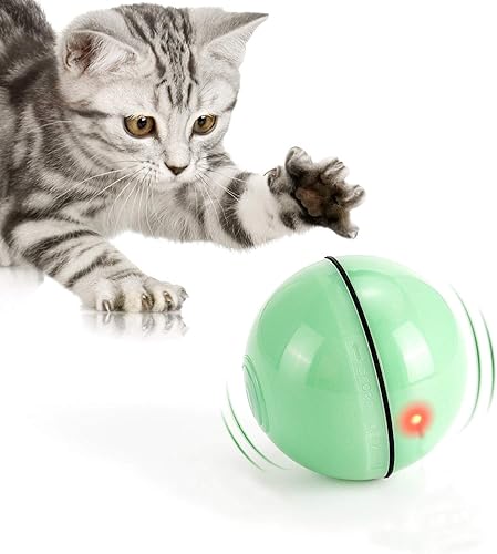 Pelota interactiva de juguetes para gatos con luz LED, bola autogiratoria de 360 grados, juguete recargable por USB, estimula el instinto de caza,