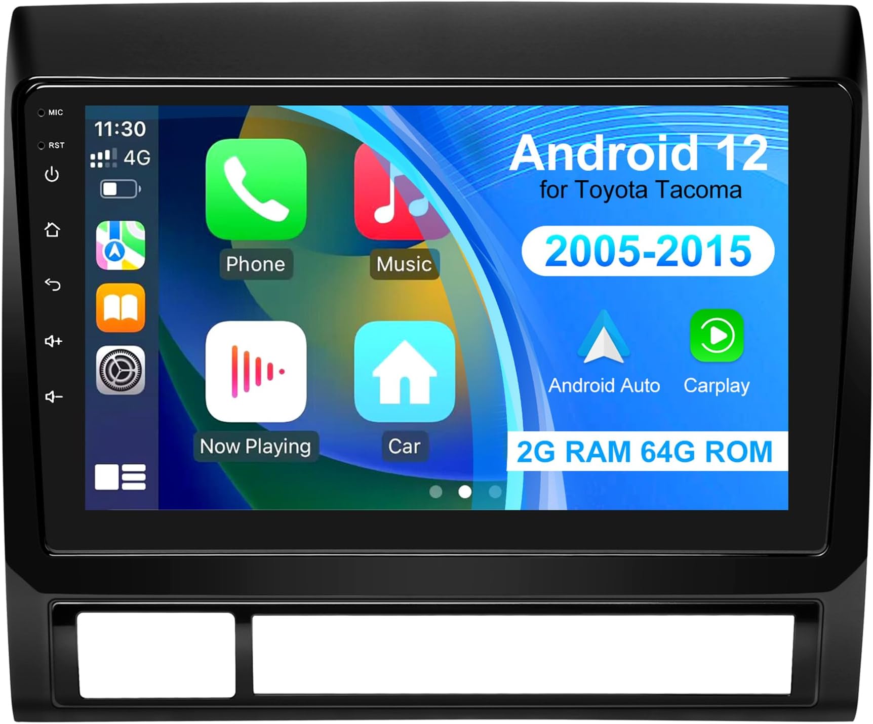 Autoradio coloré Android13 128 pour Toyota Tacoma 2005-2015 Tesla écran