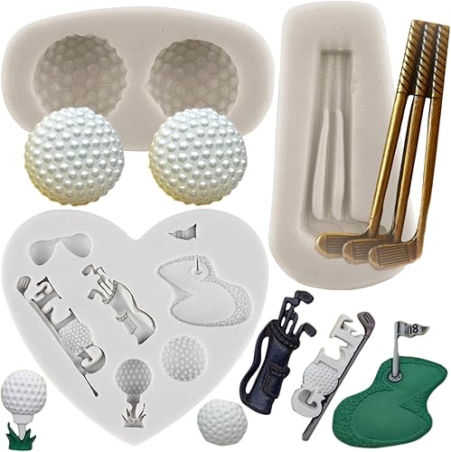 Sijiangmold Molde de silicona para golf, bolas de golf, chocolate y caramelo, fondantPara decoración de pasteles, decoración de cupcakes, pasta de