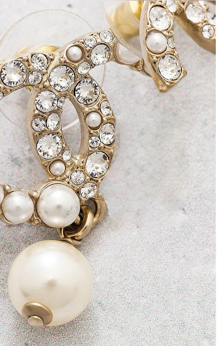 Pearl Drop Earrings for Women – Floral Dangle Stud Earrings with Faux Pearls, 18K Gold Plated, Sterling Silver Post, Lightweight Fashion Pearl Earrings for Women, Elegant Jewelry Gift