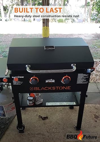 Vista 5 de 2026 Tapa mejorada para parrilla Blackstone de 28 pulgadas, cubierta dura con bisagras BBQ Future con termómetro y bisagra reforzada compatible