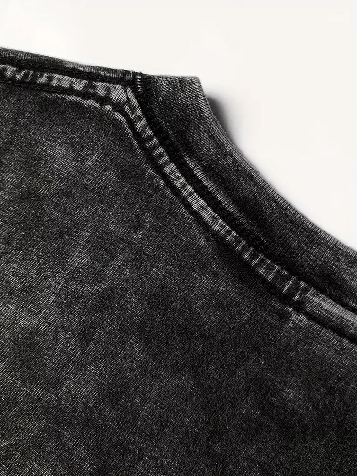 Image of VEL Plain 240 GSM Acid wash Oversized Tshirt Men Drop Shoulder Half Sleeves Round Neck Solid Cotton T-Shirts for Men
