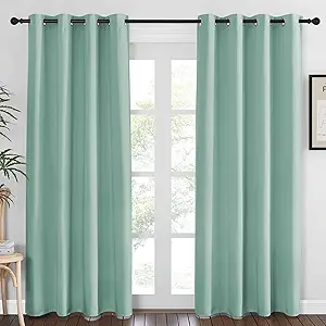 NICETOWN Blackout Curtains 84 Inch Length, Thermal Insulated Room Darkening Drapes Grommet Window Covering for Living Room Bedroom (W52 x L84 Inch, 1 Panel, Aqua Blue)