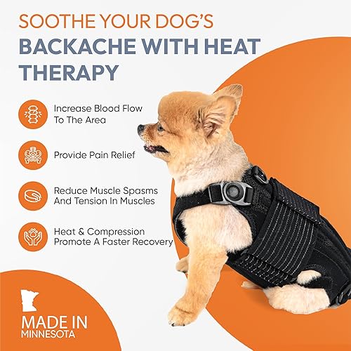 Miniatura 5 de Animal Ortho Care Haute L'il Back Bracer - con calentadores de calor calmantes, soporte ortopédico de espalda para perros con artritis, soporte