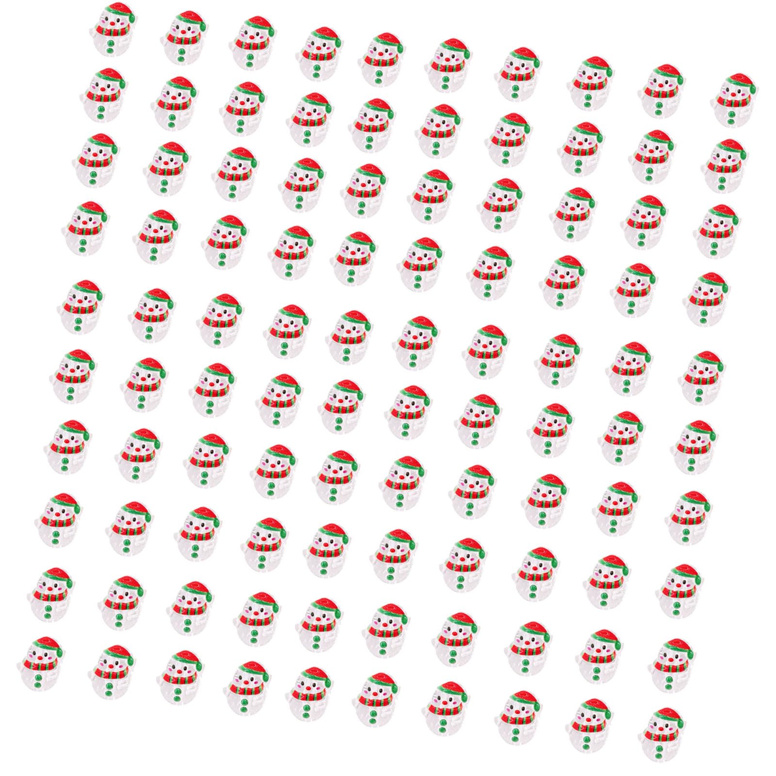 Buxuaaaa 100Pcs Christmas Snowman Charm Beads Clear Acrylic Beads for Craft Bracelets Jewelry Making Christmas Ornament Snowman Bead Ornaments