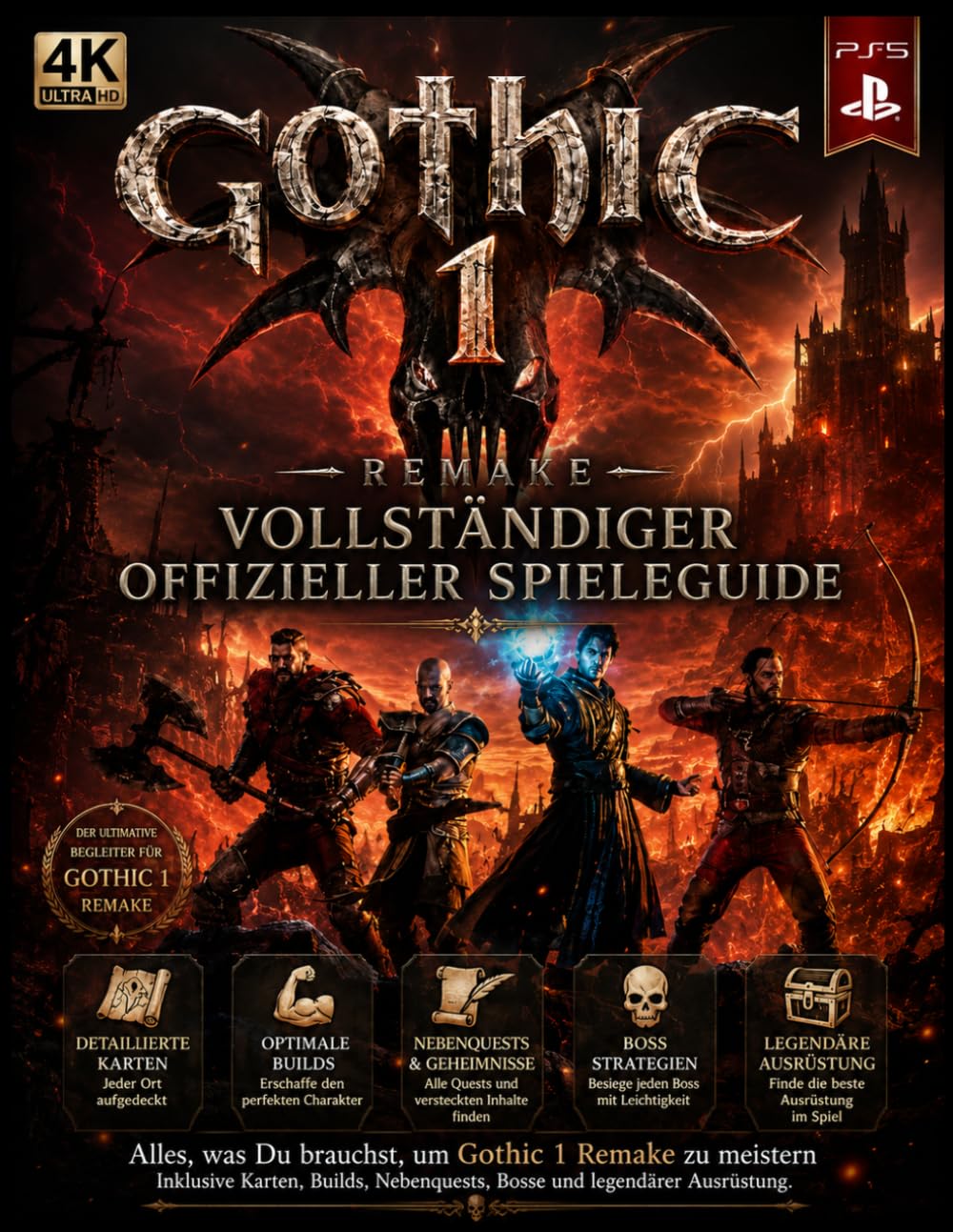 GOTHIC 1 REMAKE VOLLSTÄNDIGER OFFIZIELLER SPIELEANLEITUNG: Alles, was du brauchst, um Gothic 1 Remake zu meistern, inklusive Karten, Builds, Nebenquests, Bosse und legendäre Ausrüstung