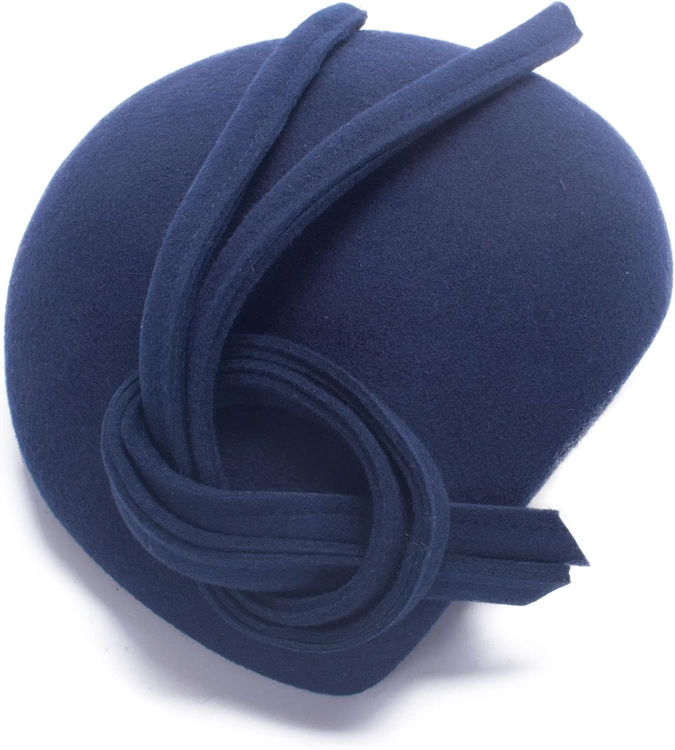 Lawliet Black Teardrop Women Felt Fascinator Tam Beret Casque Cocktail Hat A572 One Size Navy Blue