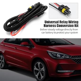 Anxingo Universal Relay Wiring Harness Conversion Kit Replacement for H1 H3 H4 H7 H8 H9 H10 H11 H13 9004 9005 9006 9007 9140 9145 5202 880 884