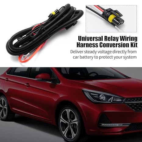 Anxingo Universal Relay Wiring Harness Conversion Kit Replacement for H1 H3 H4 H7 H8 H9 H10 H11 H13 9004 9005 9006 9007 9140 9145 5202 880 884