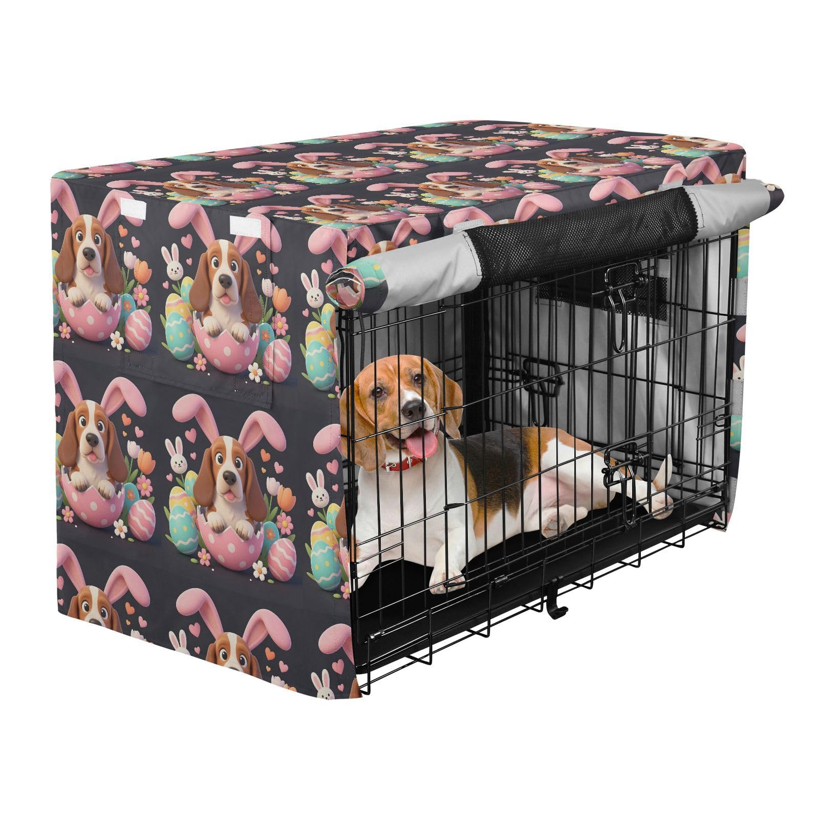 Housse de cage en fil de fer XL anti-stress pour chien sur balcon