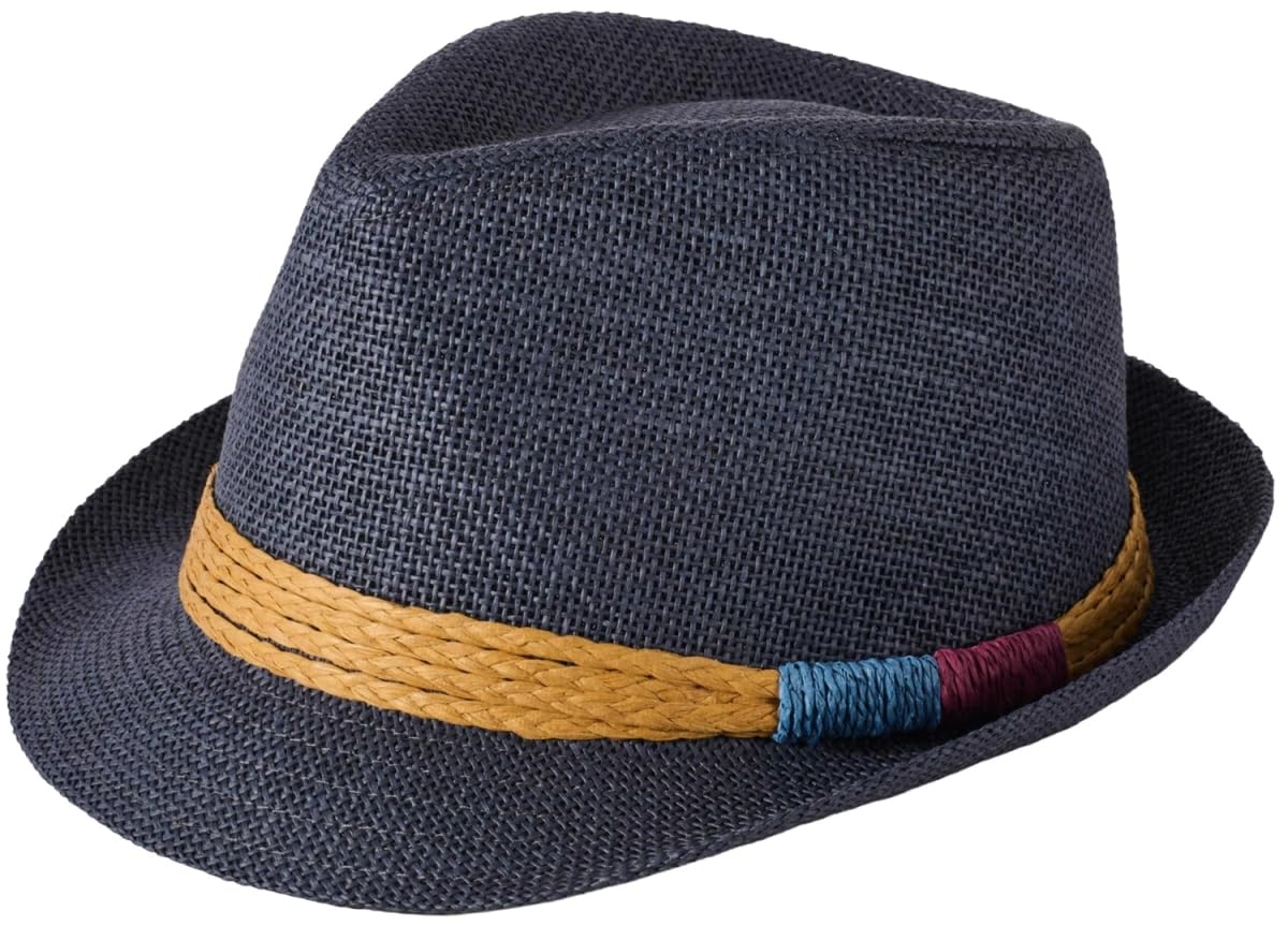Failsworth Faro Paper Straw Trilby Hat - Navy, XL (61cm)