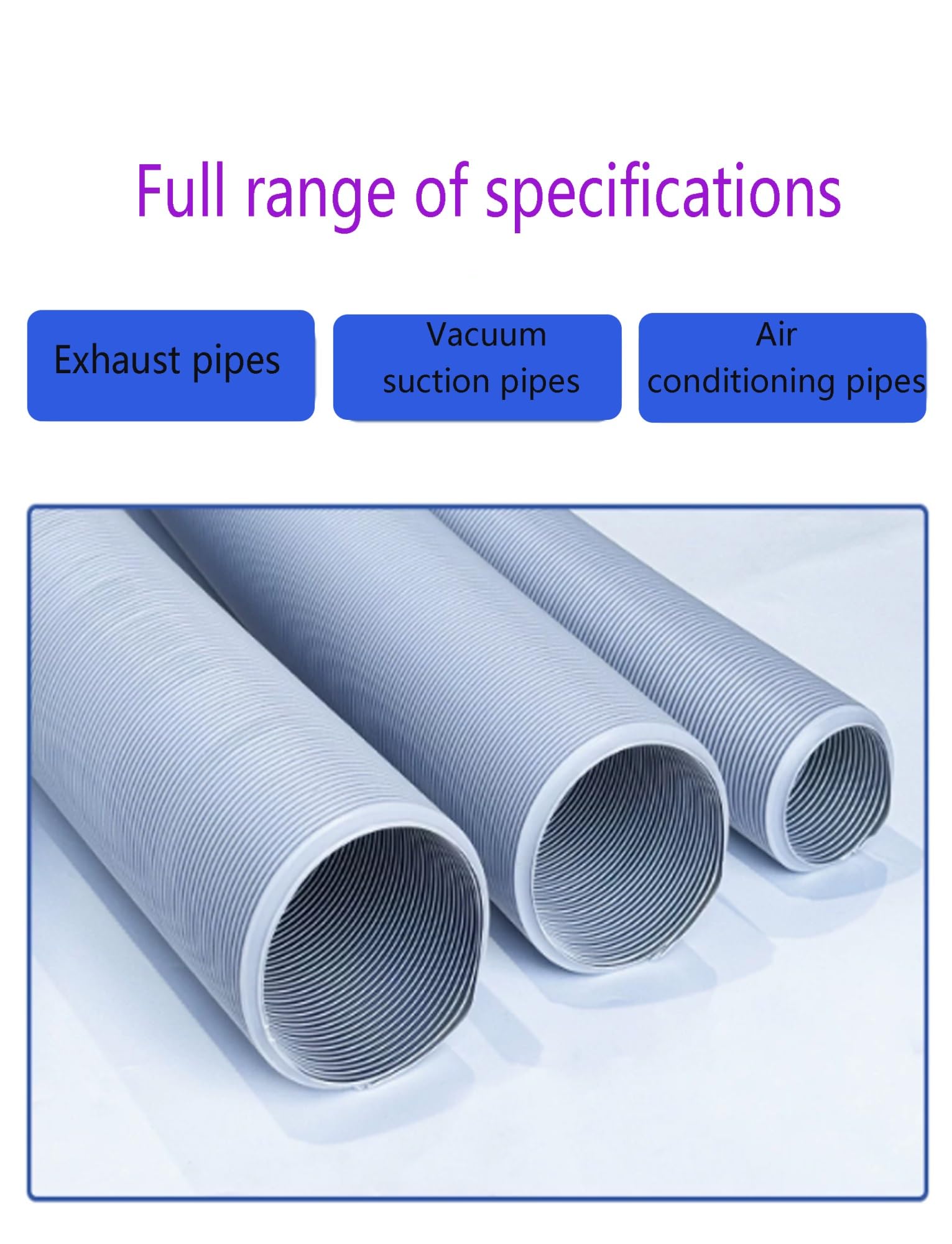 Tubo corrugado de drenaje engrosado de PVC Flexible gris adecuado for baño, fregadero de cocina y drenaje al aire libre(40x4000mm/1.57")