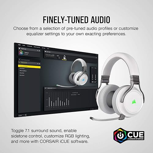 Miniatura 8 de Corsair Virtuoso - Auriculares inalámbricos RGB para juegos, sonido envolvente 7.1 de alta fidelidad con micrófono de calidad de transmisión,