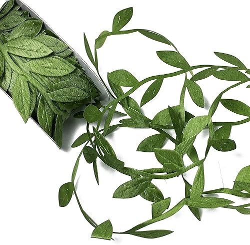 Miniatura 1 de Cinta de hojas de vid artificiales grandes de 20 yardas, guirnalda de vides verdes para colgar plantas, hojas, corona decorativa para pared,