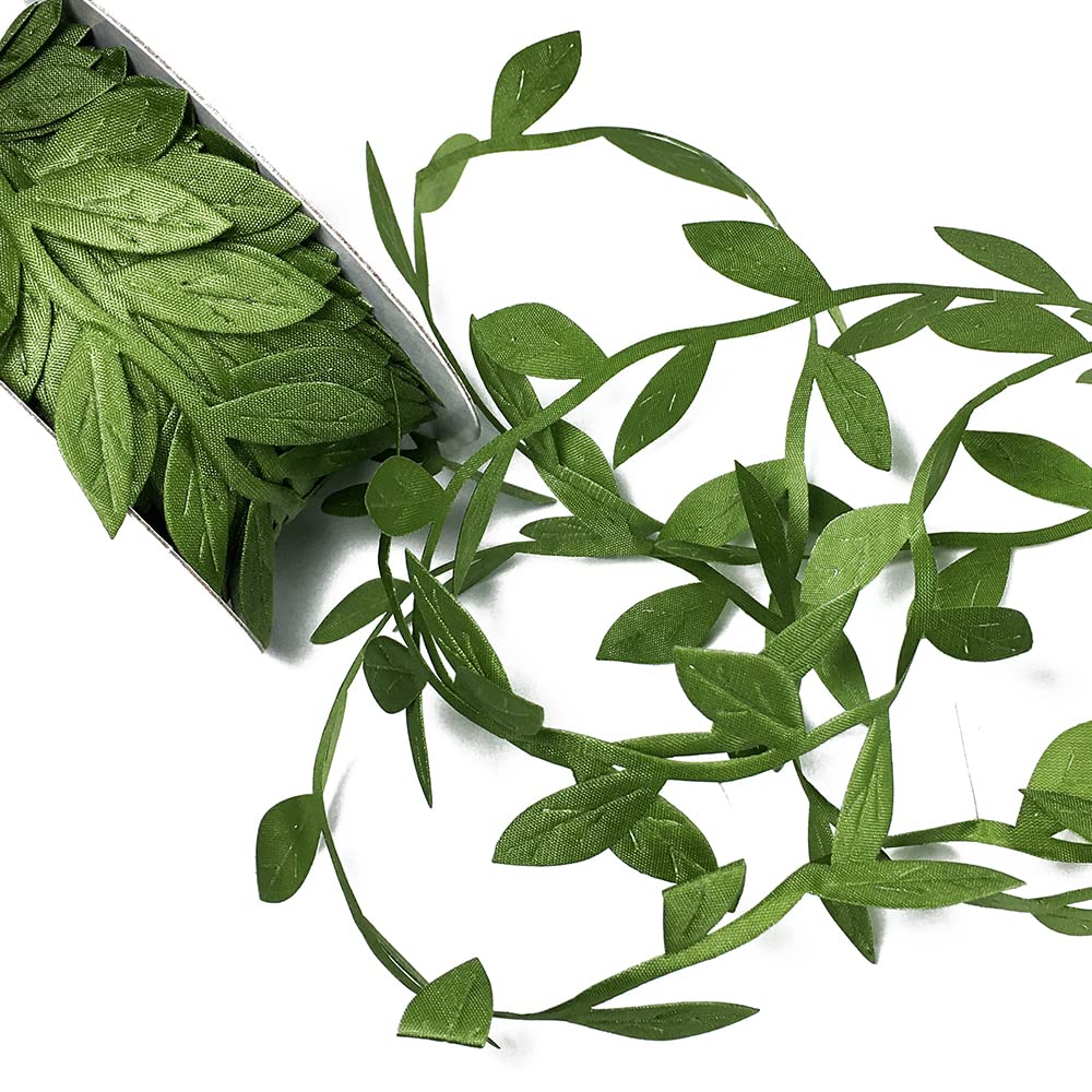 20 Yards Large Artificial Vine Leaf Ribbon Trim, Greenery Garland Vines for Hanging Plants Leaves Decorative Wreath Wall DIY Craft Party Wedding Home Decoration, EJ-2030