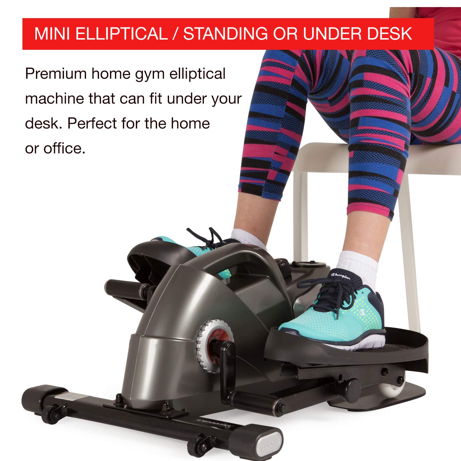 jfit Under Desk & Stand Up Mini Elliptical/Stepper w/Adjustable Angle The Ideal Fitness