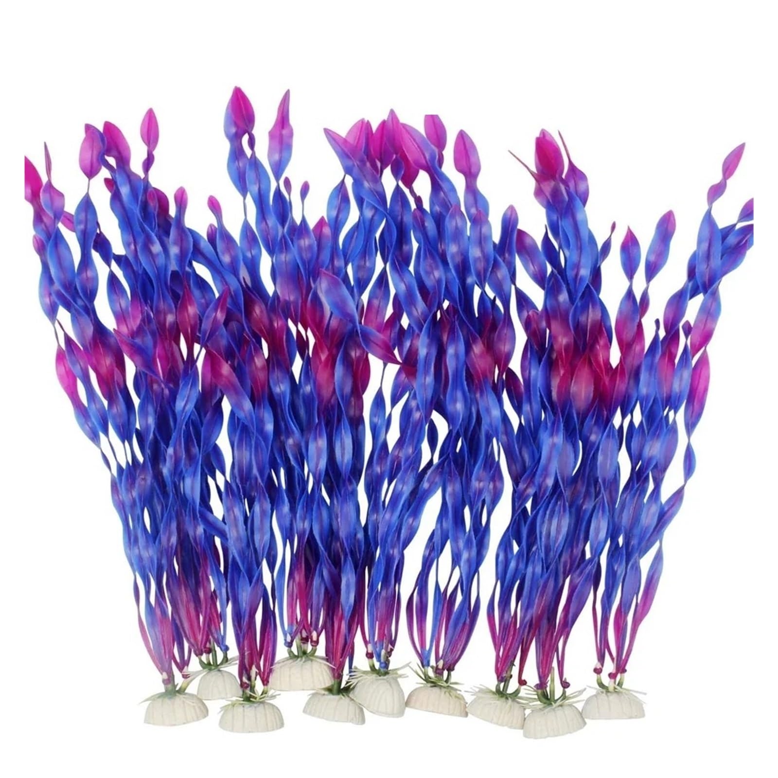 Aquarium Pflanzen 10 STÜCKE Fischaquariumpflanzen Algenwasserpflanzen for Aquarium 12-35 cm Kunststoff Pflanze Dekoration(Purple,35CM)