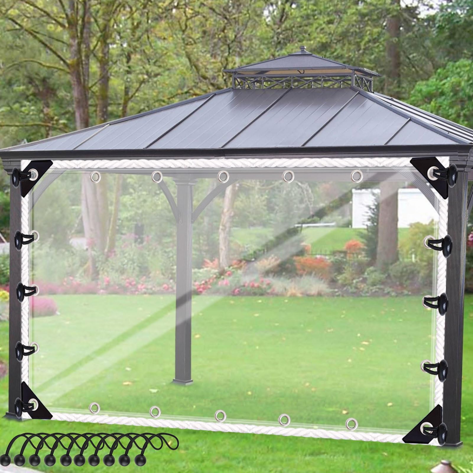 Lona de camping transparente y resistente para cubrir carpas contra el polvo y viento